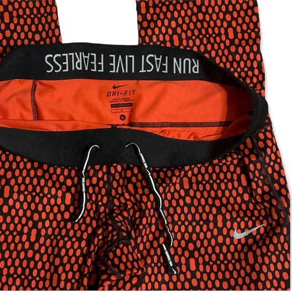 💗 Moving Sale 💗 Nike Pro Burnt Orange and Black Leggings with Drawstring - Picture 3 of 5